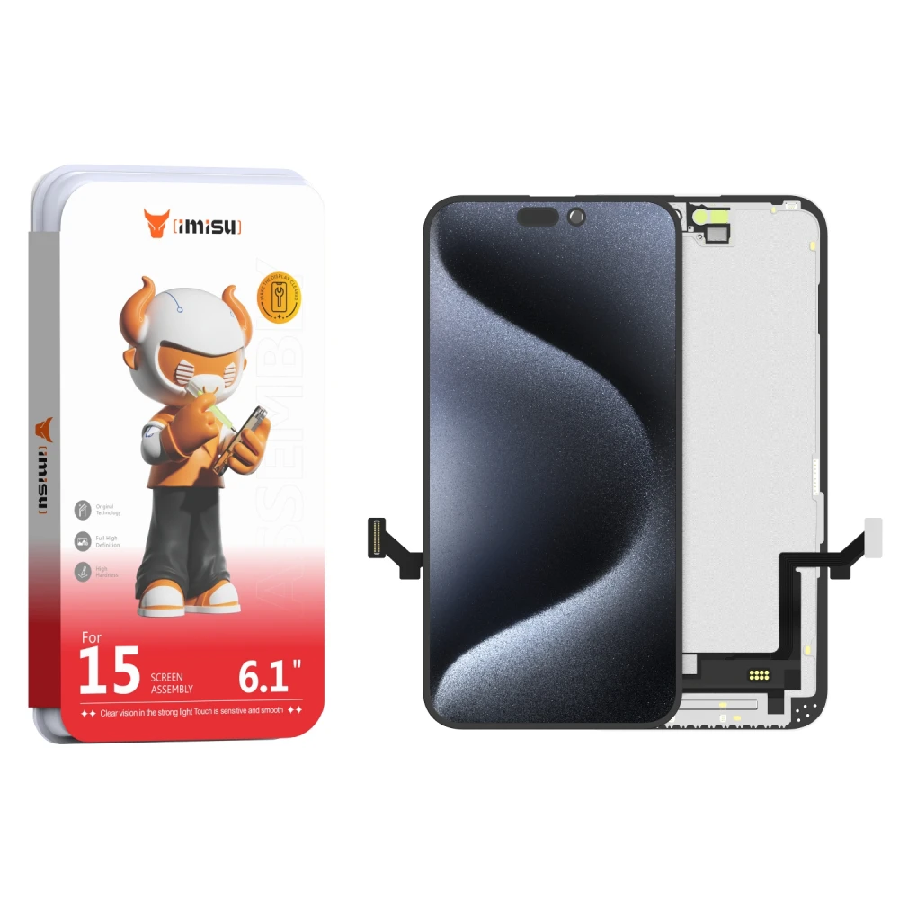 Display cu touchscreen iPhone 15 Prime Incell cu ramă, suport IC transplant cu diagnoză