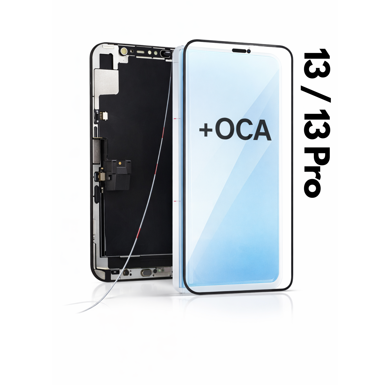 Sticla frontala ( pentru refurbished) + OCA Adeziv pentru iPhone 13,iPhone 13 Pro