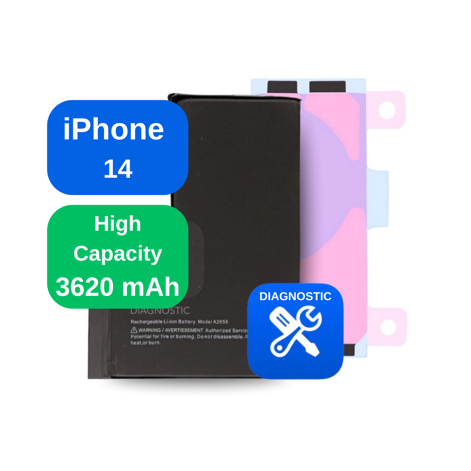 Baterie iPhone 14 3620 mAh, High Capacity Diagnostic (diagnoza)